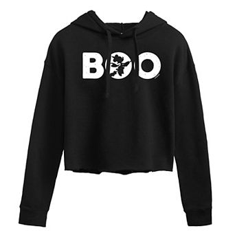 Disney's Minnie Mouse Juniors' Boo Halloween Cropped Hoodie