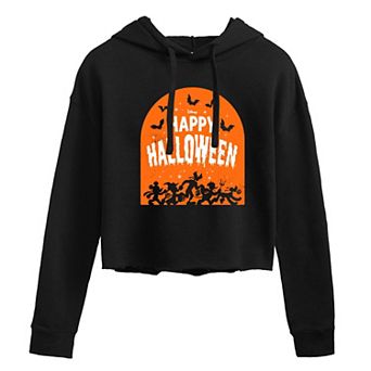Disney's Mickey Mouse & Friends Juniors' Happy Halloween Cropped Hoodie