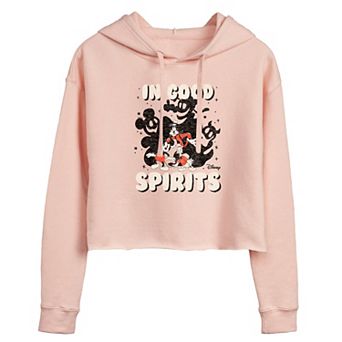 Disney's Mickey Mouse, Goofy & Donald Duck Juniors' In Good Spirits Cropped Hoodie
