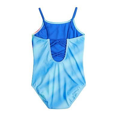 Girls 4-18 Breaking Waves Strappy Back One-Piece Swimsuit in Regular & Plus Size