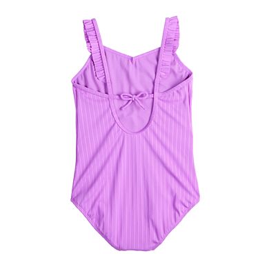 Girls 4-18 Breaking Waves Ruffle Strap One-Piece Swimsuit in Regular & Plus Size