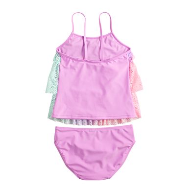 Girls 4-18 Breaking Waves 2-Piece Tankini & Bottom Swim Set