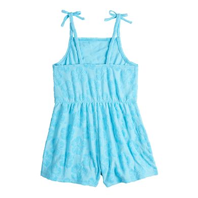 Girls 4-12 Breaking Waves Terry Romper Swim Cover-Up