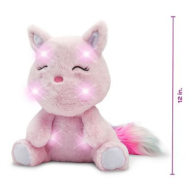 Merchsource Cozy Friends™ 12" Glow Brights Cat Plush with LED Lights & Sound Effects