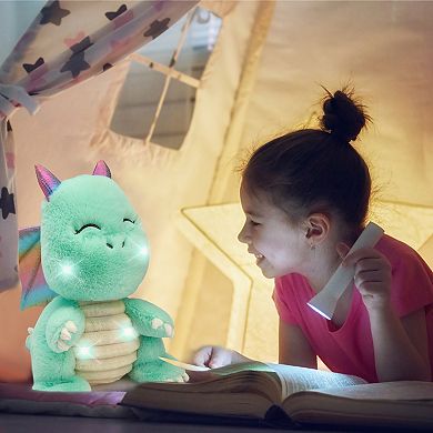 Merchsource Cozy Friends™ 12" Glow Brights Dragon Plush with LED Lights and Sound Effects