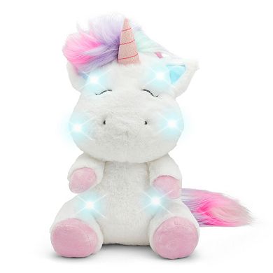 Merchsource Cozy Friends™ 12" Glow Brights Unicorn Plush with LED Lights and Sound Effects