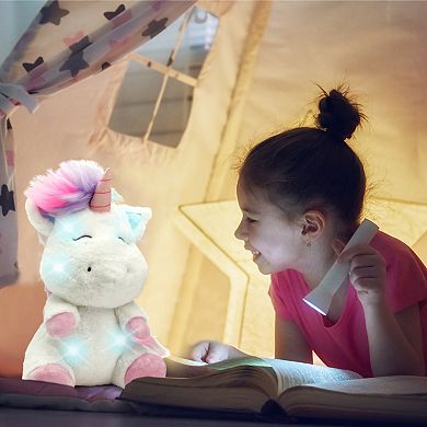 Merchsource Cozy Friends™ 12" Glow Brights Unicorn Plush with LED Lights and Sound Effects