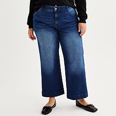 Plus Size Wide Leg Trouser Jeans  Trousers Baggy Jeans Plus Size