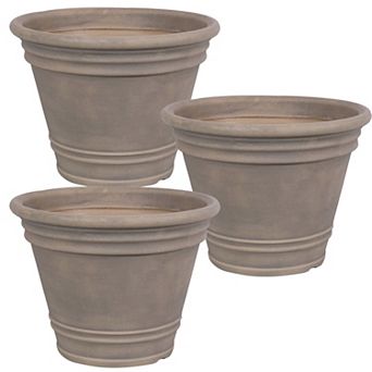 Sunnydaze 20 in Franklin Polyresin Planter with UV-Resistant Finish