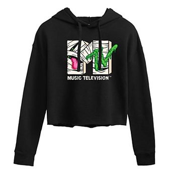 Juniors' MTV Mummy Monster Cropped Hoodie