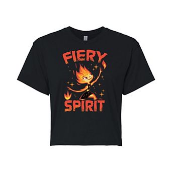 Disney / Pixar’s Elemental Fiery Spirit Juniors' Cropped Graphic Tee