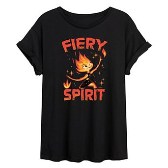 Disney / Pixar's Elemental Ember Juniors' Fiery Spirit Oversized Tee
