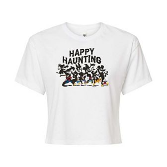 Disney's Mickey Mouse & Friends Juniors' Happy Haunting Cropped Tee