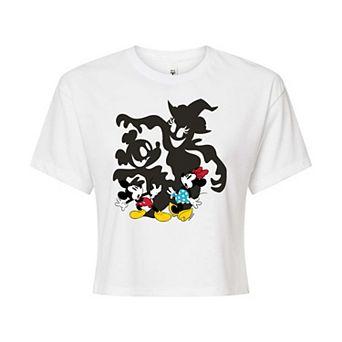Disney's Mickey & Minnie Mouse Juniors' Scared Shadows Cropped Tee