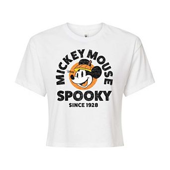 Disney's Mickey Mouse Juniors' Spooky Since 1928 Cropped Tee
