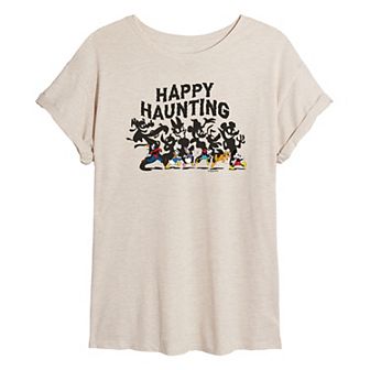 Disney's Mickey Mouse & Friends Juniors' Happy Haunting Oversized Tee