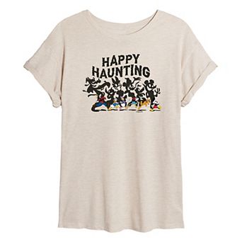 Disney's Mickey Mouse & Friends Juniors' Happy Haunting Oversized Tee