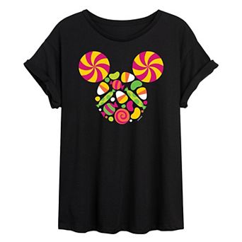 Disney's Mickey Mouse Juniors' Head Candy Oversized Tee