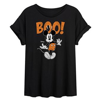 Disney's Mickey Mouse Juniors' Scared Boo Oversized Graphic Tee