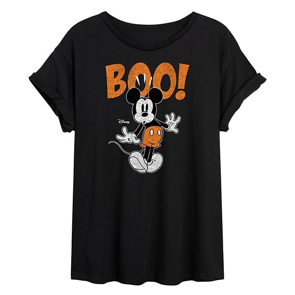 Disney's Mickey Mouse Juniors' Scared Boo Flowy Graphic Tee