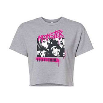 Juniors' Monster High "Creepy Cool" Doll Portrait Cropped Graphic Tee