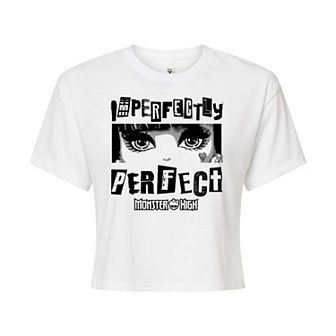 Juniors' Monster High Closeup Doll Portrait Cropped Graphic Tee