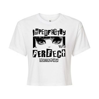 Juniors' Monster High Closeup Doll Portrait Cropped Graphic Tee