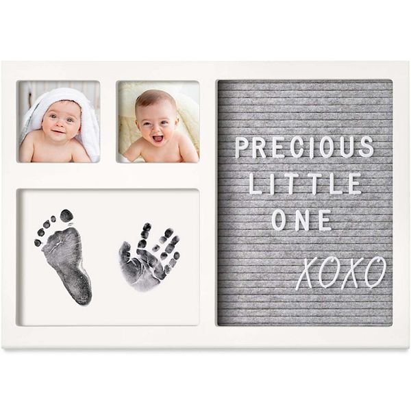 KeaBabies Felt Letter Board Baby Keepsake & Baby Hand and Footprint Kit -  Baby Picture Frame - Baby Footprint Kit - Announcement Message Felt Board 