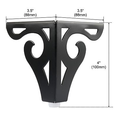 4pcs Metal Furniture Legs Feet Cabinet Sofa Tea Table Worktop Shelves Bed