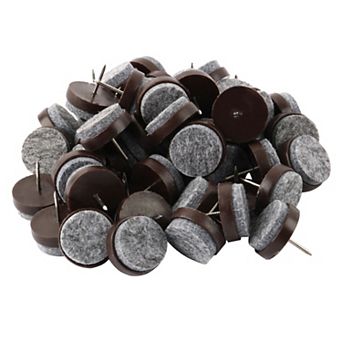 50 pc Table Chair Leg Floor Felt Pad Skid Glide Slide DIY Nail Protectors 0.94" Dia