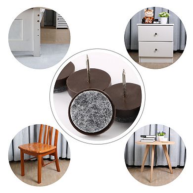 50 Pcs Table Chair Leg Floor Felt Pad Skid Glide Slide DIY Nail Protectors 0.94" Dia