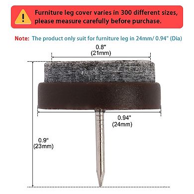 50 Pcs Table Chair Leg Floor Felt Pad Skid Glide Slide DIY Nail Protectors 0.94" Dia