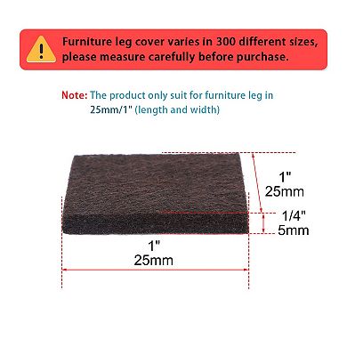 Felt Furniture Pads Square 1" Self Adhesive Anti-scratch Floor Protector 60pcs