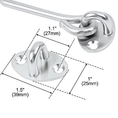 3.9 Inch Door Window Stainless Steel Shed Gate Latch Lock Catch Cabin Hook 2pcs