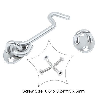 3.9 Inch Door Window Stainless Steel Shed Gate Latch Lock Catch Cabin Hook 2pcs