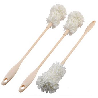 Long Handle Detachable Milk Bottle Tea Cup Glass Cleaning Brush Cleaner 3 pc
