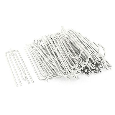 Home Pleat Prong Curtain Hooks Silver Tone 2.75" Length 30Pcs