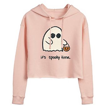 Juniors' It's Spooky Time Cropped Graphic Hoodie