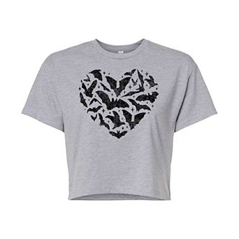 Juniors' Flying Bats Heart Cropped Tee