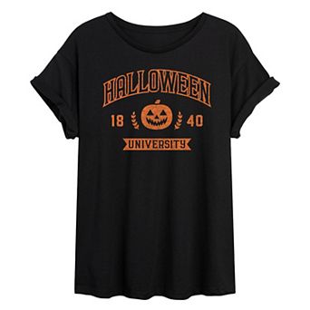 Juniors' Halloween University Oversized Tee