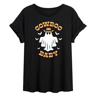 Juniors' Cowboo Baby Ghost Oversized Tee