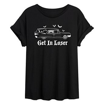Juniors' Get In Loser Hearse Oversized Tee