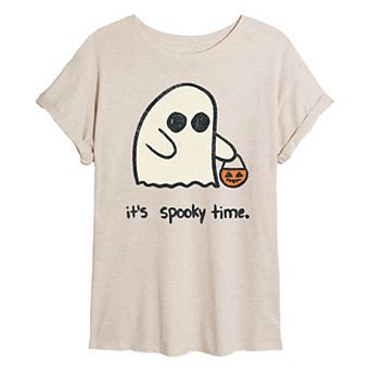 Juniors' Its Spooky Time Oversized Tee