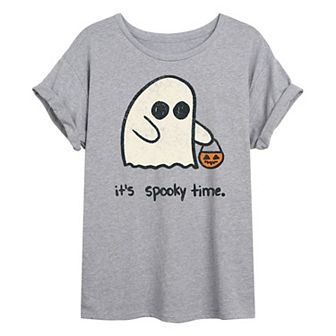 Juniors' Its Spooky Time Oversized Tee