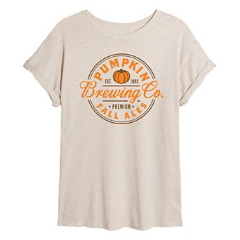 Juniors' Pumpkin Brewing Co Oversized Tee