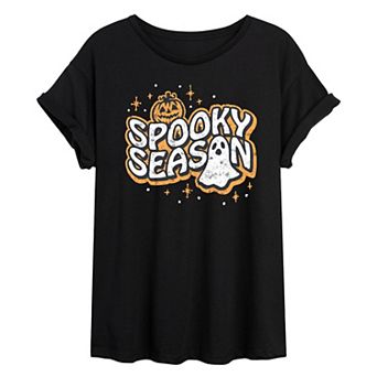 Juniors' Spooky Season Oversized Tee