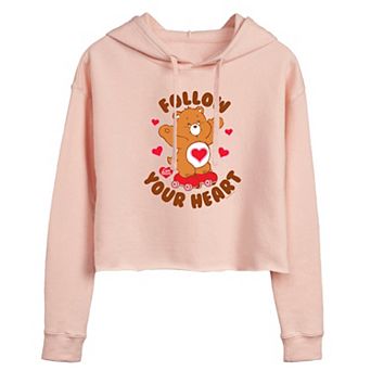 Juniors' Care Bears Your Heart Cropped Hoodie