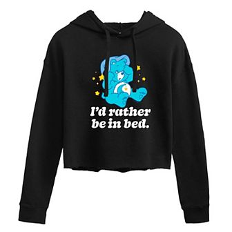 Juniors' Care Bears Be In Bed Cropped Hoodie