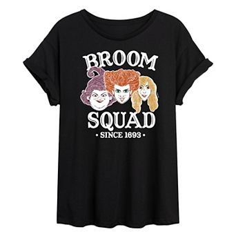 Juniors' Hocus Pocus Broom Squad Oversized Tee