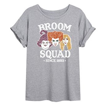 Juniors' Hocus Pocus Broom Squad Oversized Tee